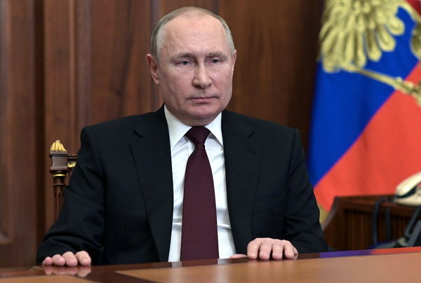 ▲▼俄羅斯總統普丁在莫斯科向全國發表談話。（圖／路透）