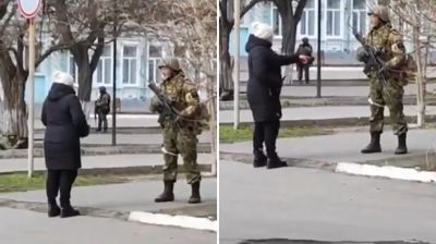 烏克蘭大媽「釘孤枝俄軍」21秒片瘋傳　她怒斥：你們不請自來