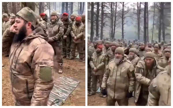 ▲▼車臣共和國領導人卡德羅夫（Ramzan Kadyrov）與殺戮小隊進入烏克蘭一處森林。（圖／翻攝自Twitter/@Luka_Duvnjak）