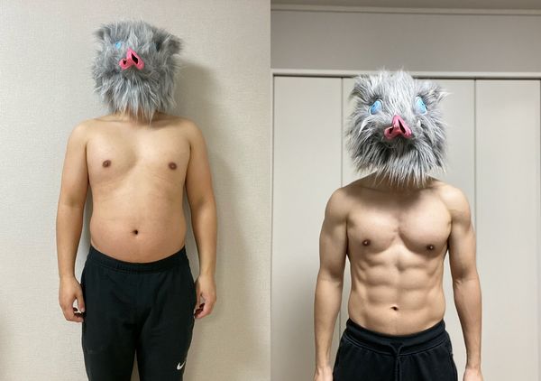 ▲▼滾輪操肌有用嗎？　33歲圓肚「野豬男」一年成果大公開。（圖／翻攝自推特）