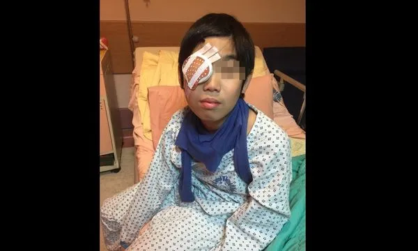 ▲▼台中男童在西屯區福瑞公園玩耍,卻不慎遭鋼筋插眼。(圖/翻攝自爆料公社)