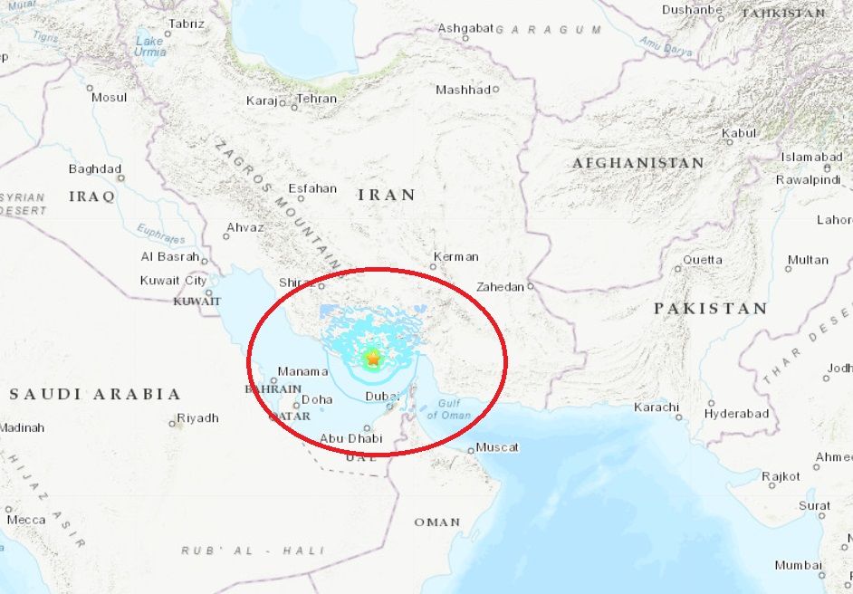 ▲▼伊朗發生淺層地震。（圖／翻攝USGS）