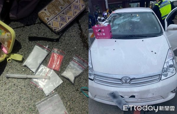 ▲▼台中毒蟲帶26歲女開車衝撞!警「連開4槍」敲爆玻璃逮人。(圖/記者鄧木卿翻攝)