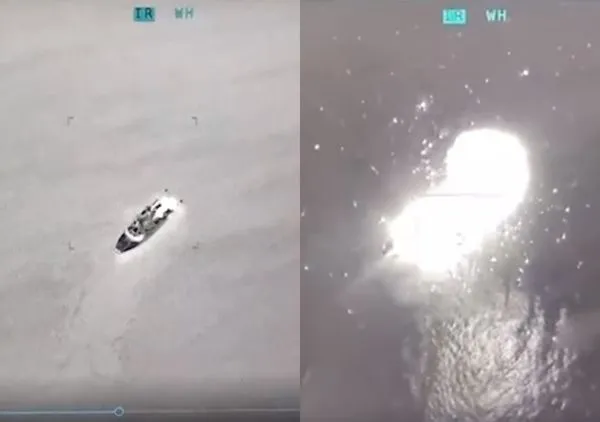 ▲▼莫斯科號不孤單 烏克蘭再擊沉2艘俄軍猛禽巡邏艇。(圖/翻攝自Zaluzhnyi Valerii)