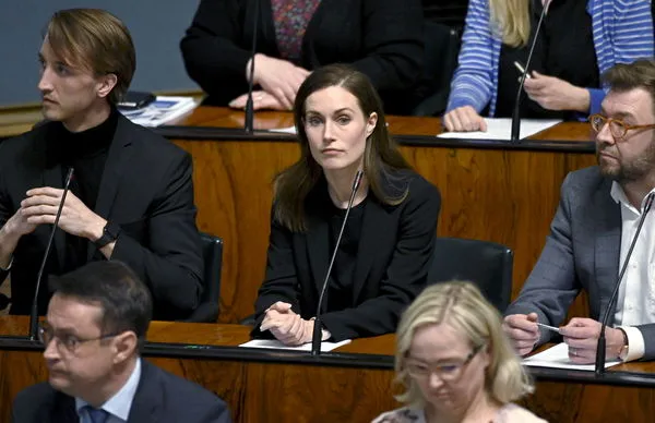 ▲▼芬蘭國會表決申請加入北約提案,芬蘭總理馬林(Sanna Marin)全程加入關切。(圖/路透)