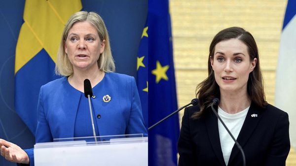 ▲▼瑞典總理安德森（Magdalena Andersson）與芬蘭總理馬林（Sanna Marin） 。（圖／路透）