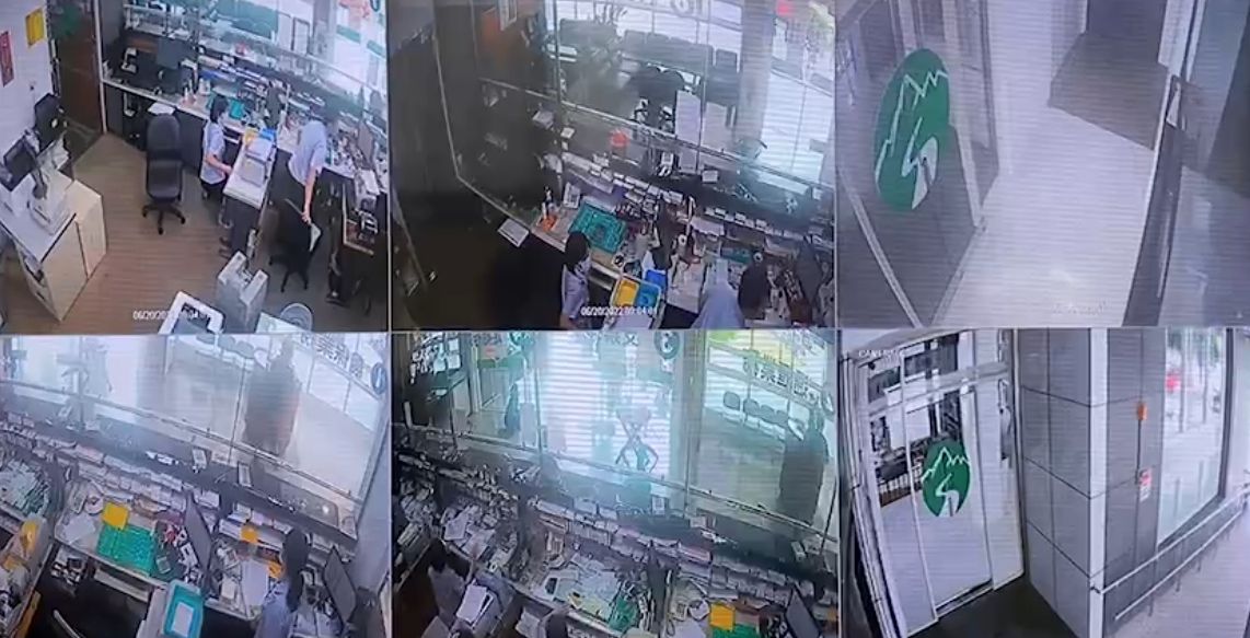 ▲▼今09:05發生芮氏規模6地震,最大震度為花蓮光復5級,光復區農會信用部和超市狂搖。(圖/記者柯政誟翻攝)