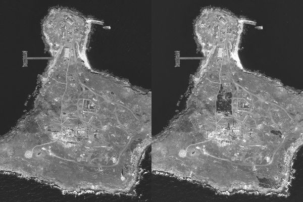▲▼蛇島衛星照片。（圖／路透）