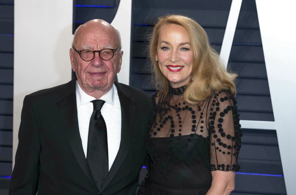 ▲▼媒體大亨梅鐸（Rupert Murdoch）正與美國超級名模、演員潔芮霍爾（Jerry Hall）離婚。（圖／達志影像／美聯社）