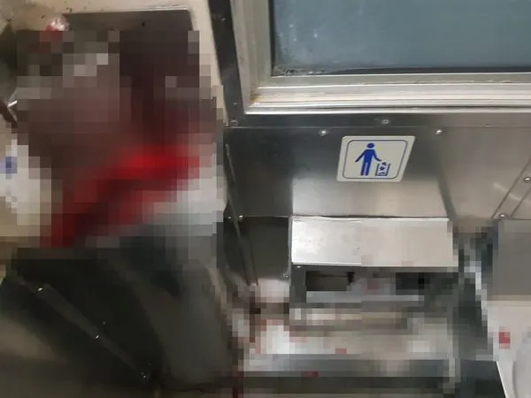 ▲▼她進自強號廁所「腥紅液體」噴濺各處 網嚇:命案現場。(圖/翻攝自爆料公社)