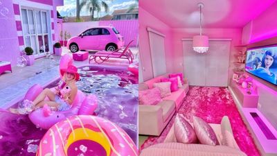 真人版芭比「深愛粉紅色」　花589萬造粉色天堂！泳池水都沒放過