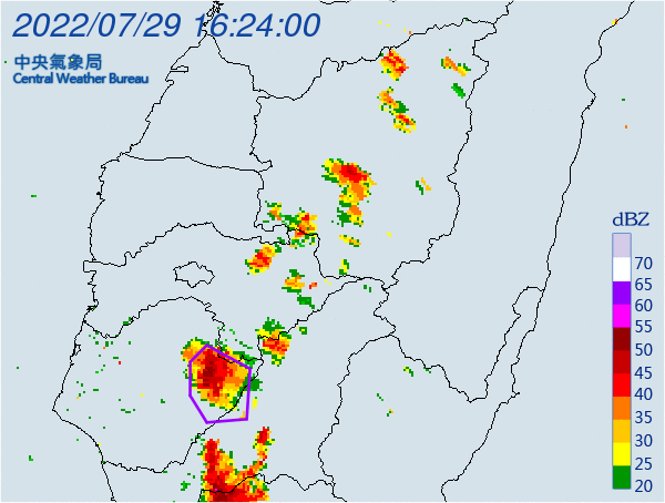 ▲▼氣象局針對3縣市發布大雷雨訊息。(圖/氣象局提供)