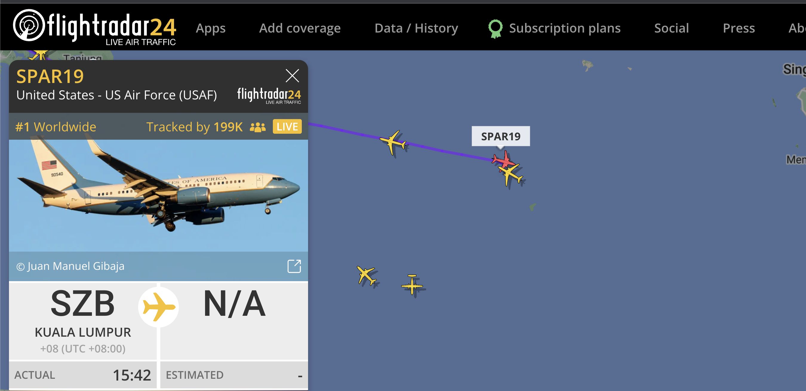 ▲▼ 。（擷取自flightradar24）