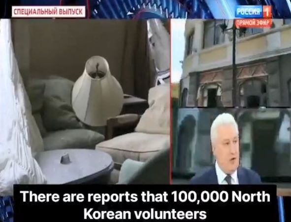 ▲▼俄國官媒節目指出，北韓將派遣10萬大軍至烏克蘭援助俄軍。（圖／翻攝自推特）