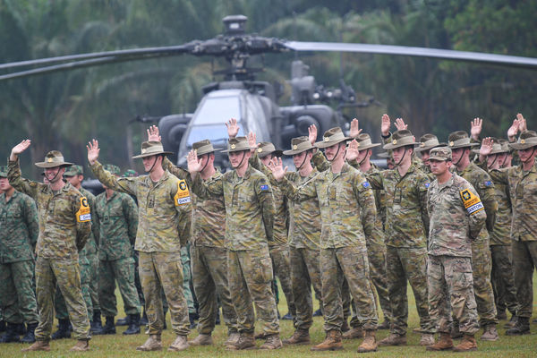 ▲▼美國、印尼在蘇門答臘舉行聯合軍演，共14國參與，其中澳洲陸軍參加開幕式。（圖／路透）