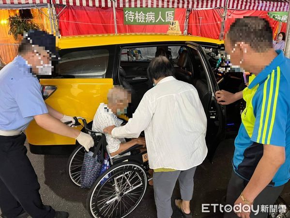 ▲台南市警六分局金華派出所警員周欣宏，以警車鳴笛開道，5分鐘內協助郭姓患者送成大醫院及時就醫。（圖／記者林悅翻攝，下同）