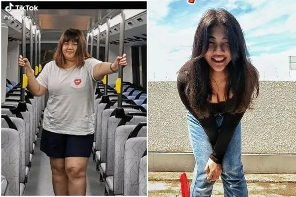 驚!肥龍女勵志狂減42公斤,成功變身爆乳正妹。(翻自TikTok)
