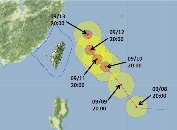 ▲▼梅花颱風未來路徑若往西偏,不排除有發布海警機會。(圖/翻攝吳聖宇臉書)