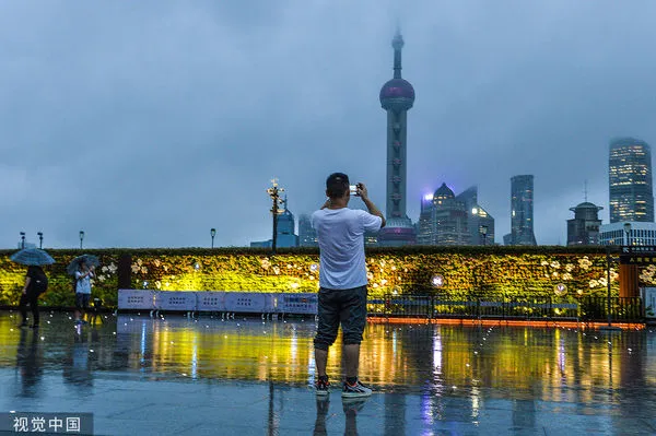 ▲梅花颱風,上海,南通。(圖/CFP)