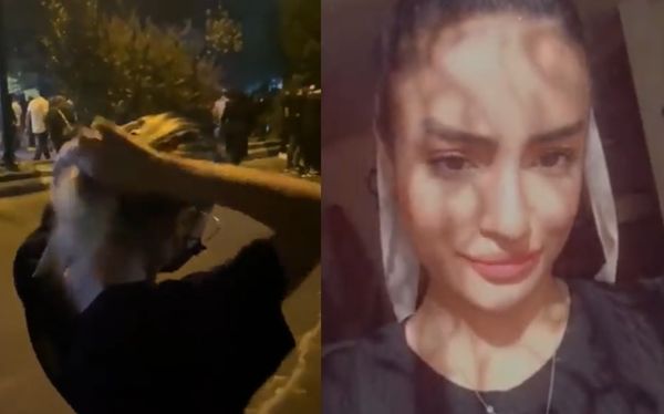 伊朗反頭巾抗議41死　20歲女「綁馬尾」上街抗爭被警6槍爆臉打死。（圖／翻攝自Twitter）