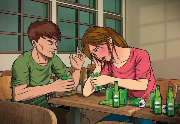 南華大學鄧姓男學生（左）將罹患猝睡症的女同學（右）灌醉後猥褻。