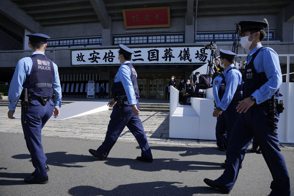 ▲▼安倍國葬維安戒備森嚴。（圖／達志影像／美聯社）