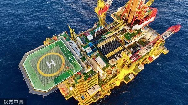 ▲大陸「海基一號」深水導管架平台啟用。(圖/CFP)