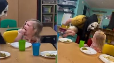 女老師萬聖節「戴恐怖面具」嚇死孩子　邊吃飯邊痛哭網罵爆：幹嘛這樣？