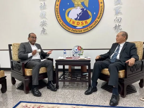 ▲▼印度勝利人民黨國會議員庫瑪(Sujeet Kuma)近日來台訪問,並與國防安全研究院董事長、四星上將霍守業交換意見。(圖/國防安全研究院)