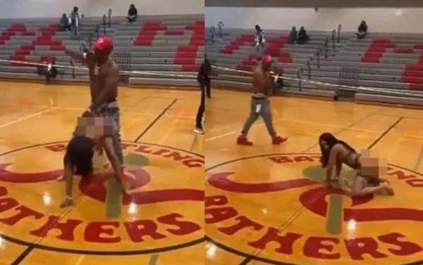 脫衣舞孃進高中大跳艷舞 長髮辣妹「趴地晃奶片」瘋傳惹怒家長。(圖/翻攝自Twitter)