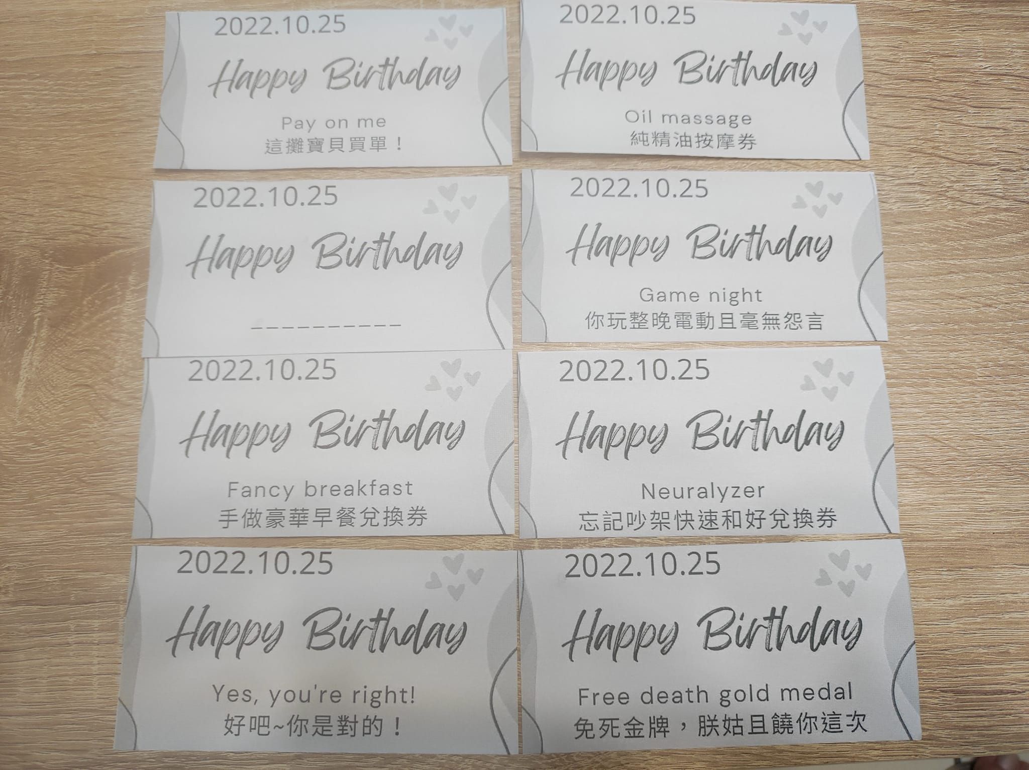 ▲▼老婆送「8張生日兌換券」他超嗨 圖上1細節超不妙:是陷阱。(圖/翻攝爆廢公社公開版)