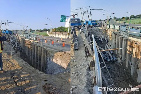 ▲▼台南下營區維修地下管線氣爆。(圖/記者林悅翻攝)