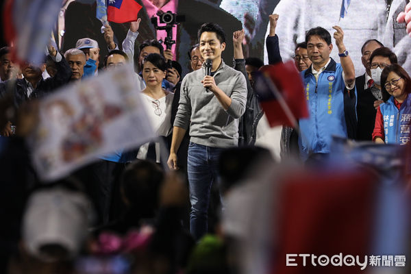 ▲國民黨台北市長候選人蔣萬安宣布當選。（圖／記者林敬旻攝）