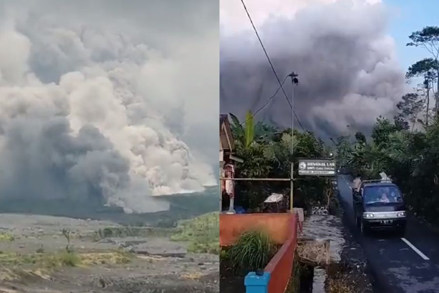 ▲▼ 印尼東爪哇省塞梅魯火山（Mt Semeru）4日噴發。（圖／翻攝自推特）