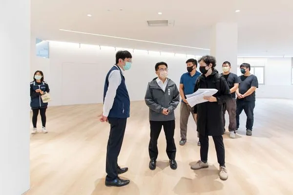 ▲新竹市代理市長陳章賢今(8)日前往視察。(圖/新竹市政府提供)