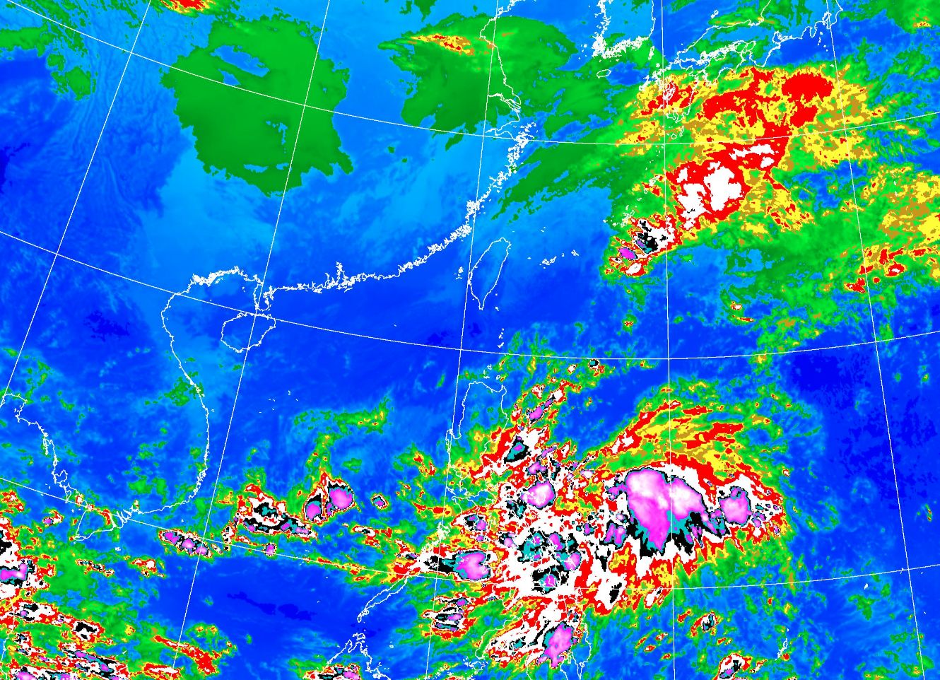 ▲菲律賓東方海面的熱帶擾動發展中，下周將為北部、東北部帶來降雨。（圖／氣象局）