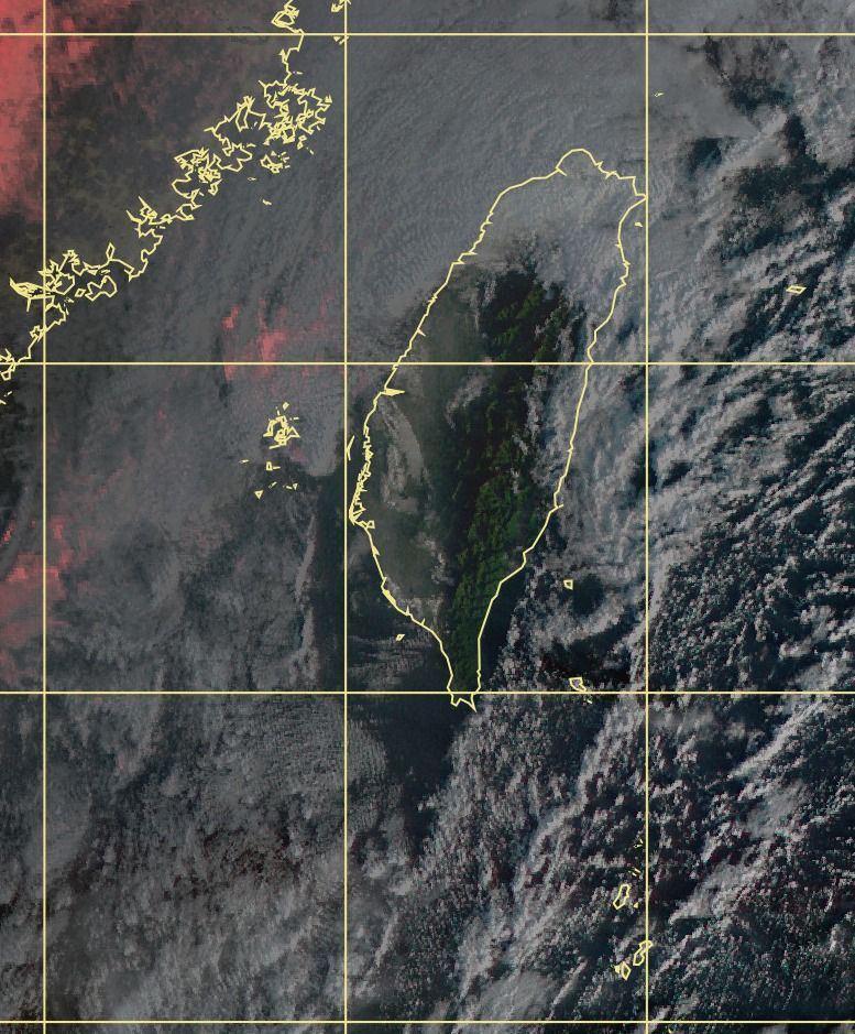 ▲▼氣象局長鄭明典分享雲圖出現台灣的影子。（圖／鄭明典臉書）