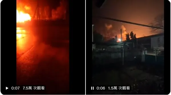 ▲▼克里米亞一處軍營發生大火。(圖/翻攝自twitter/@bayraktar_1love)