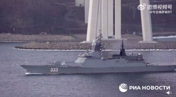▲俄海軍20380型護衛艦完美號（舷號333）。（圖／翻攝RT微博）
