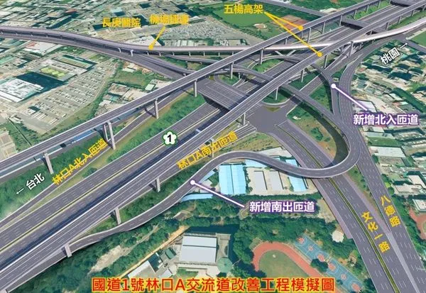 ▲▼國道1號交流道改善工程。(圖/高公局)
