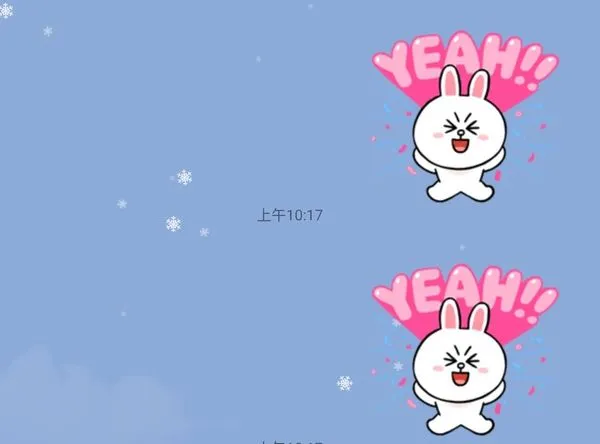▲LINE聊天室飄雪。(圖/取自LINE)