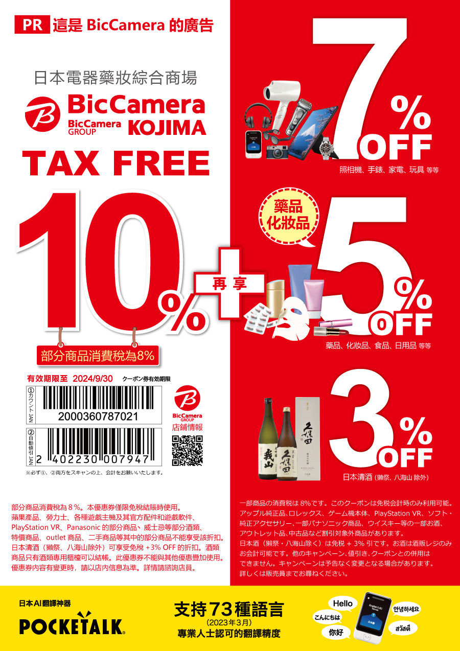 ▲BIC CAMERA優惠碼券。（圖／BIC CAMERA提供）