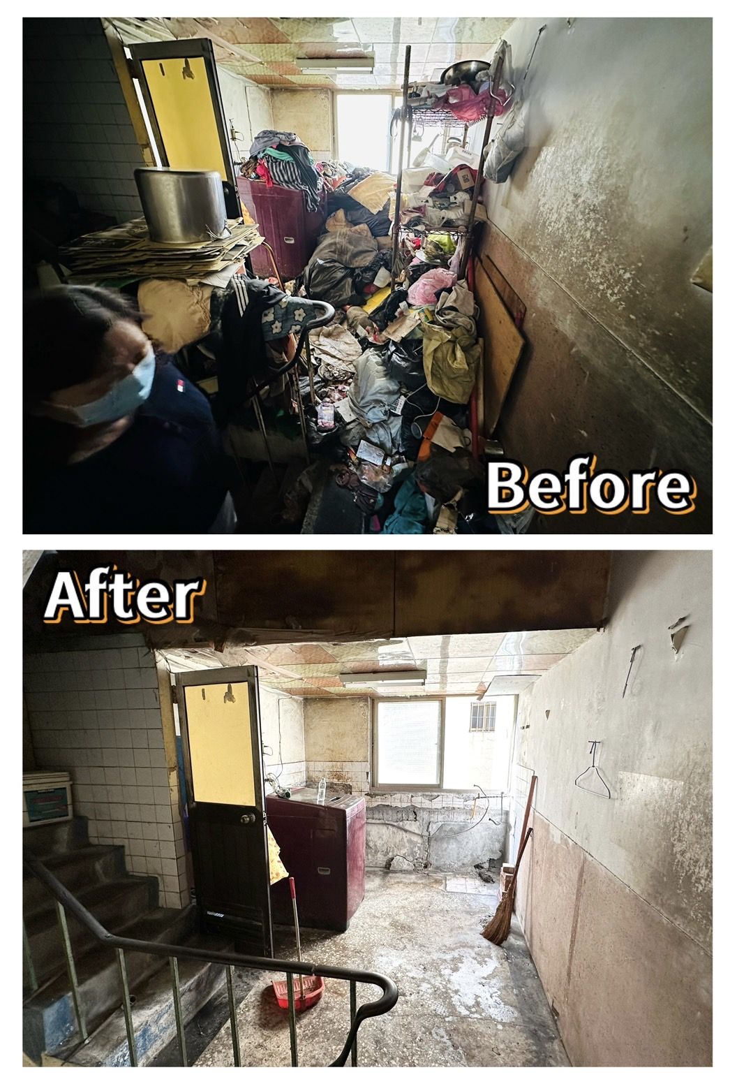 ▲▼ 1家3口髒屋摸黑度日!女兒打零工苦撐家 里長偕社工清出70袋垃圾 。(圖/記者吳奕靖翻攝)