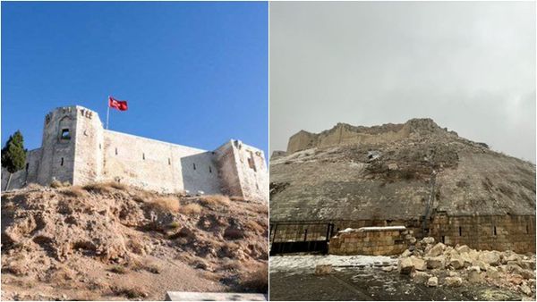 ▲▼土耳其沙欣貝伊地區（Şahinbey）、歷史悠久的加濟安泰普城堡（Gaziantep Castle）也在強震中毀壞。（圖／翻攝推特）