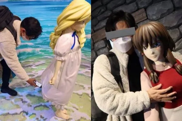 ▲▼日本噁男猥褻「吉卜力公園雕像」。(圖/翻攝自推特)