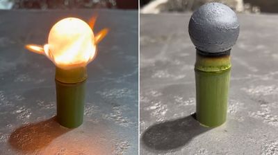 日本製造廠1000°C鐵球實驗「放竹子上僅表面燒焦」　影片樸實無華卻療癒