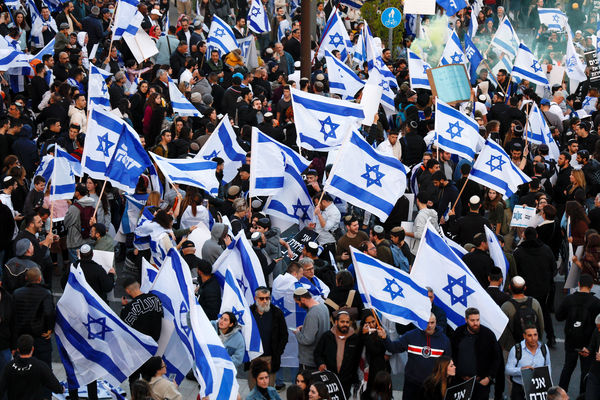 ▲▼以色列數十萬人上街抗議政府司法改革。（圖／路透）