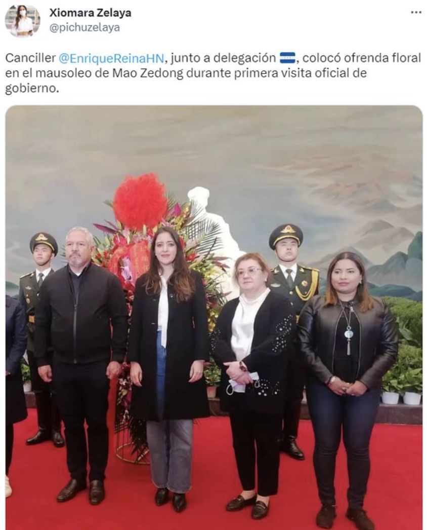 ▲宏都拉斯議員在推特上透露代表團一行在北京參訪人民大會堂及毛主席紀念堂。（圖／翻攝環球時報）