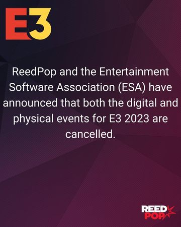 2023年E3實體及線上展覽都已取消。（翻攝自E3推特）
