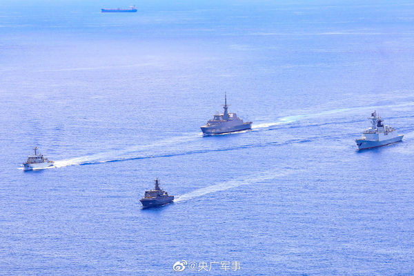 ▲▼中國大陸解放軍與新加坡海軍4月28日展開「中新合作－2023」聯合軍事演習。（圖／翻攝CCTV）